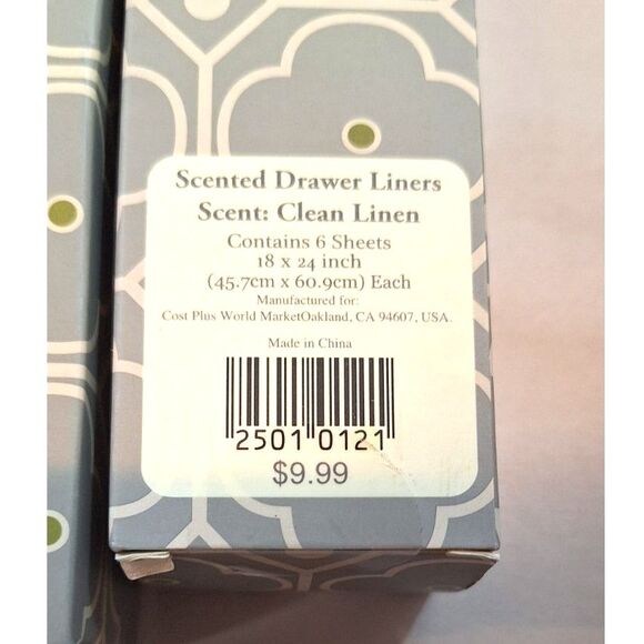 World Market Scented Drawer Liners Clean Linen 5 PKGs 18" x 24" - Picture 4 of 4